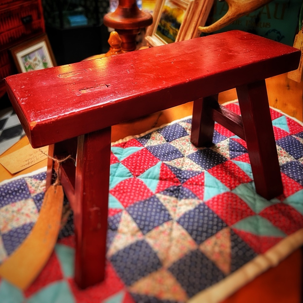 Antique handmade wooden child’s stool